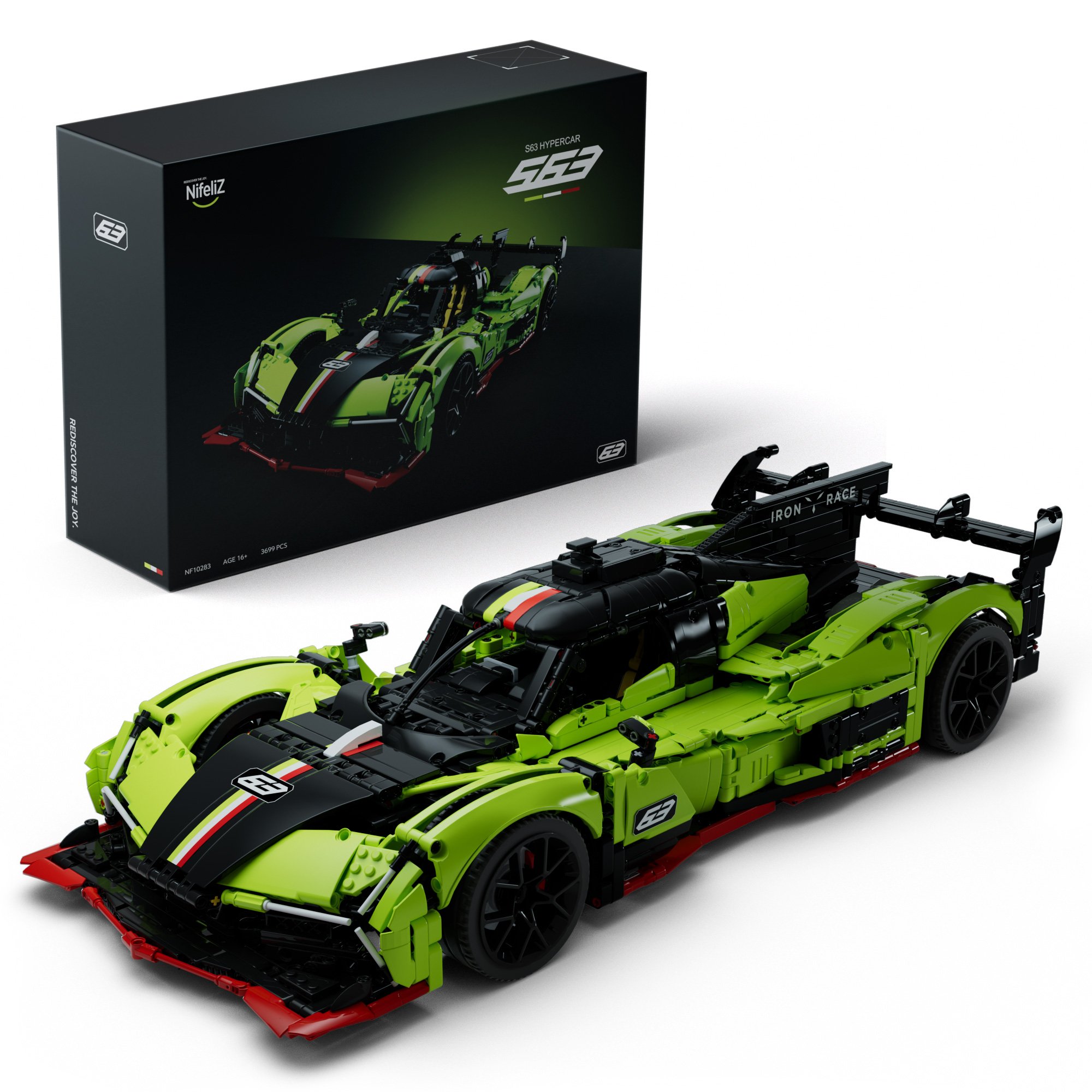 Build Your Own Super Racing Car with Nifeliz SC63 Building Block Set for Teens and Kids Creative for STEM Toys Christmas Gifts